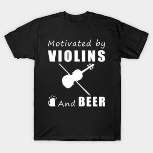 Strings & Suds: Uniting Melodies and Refreshing Brews! T-Shirt